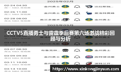CCTV5直播勇士与雷霆季后赛第六场激战精彩回顾与分析